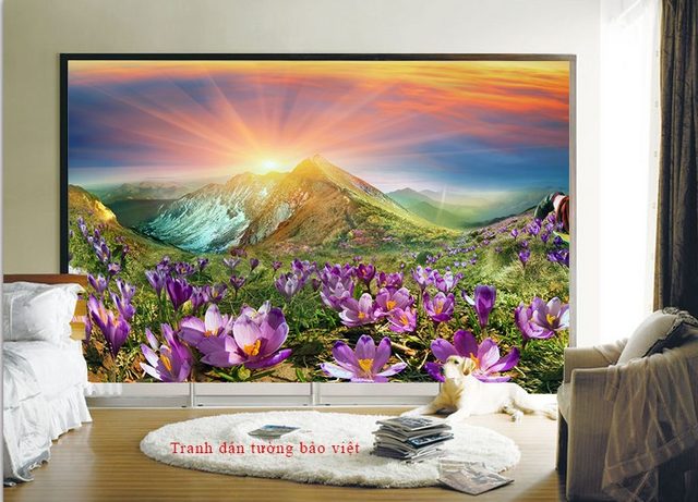 Tranh dán tường phong cảnh sông núi M050