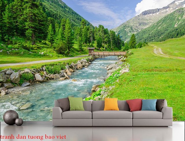 Wall paintings of mountain and landscape M073