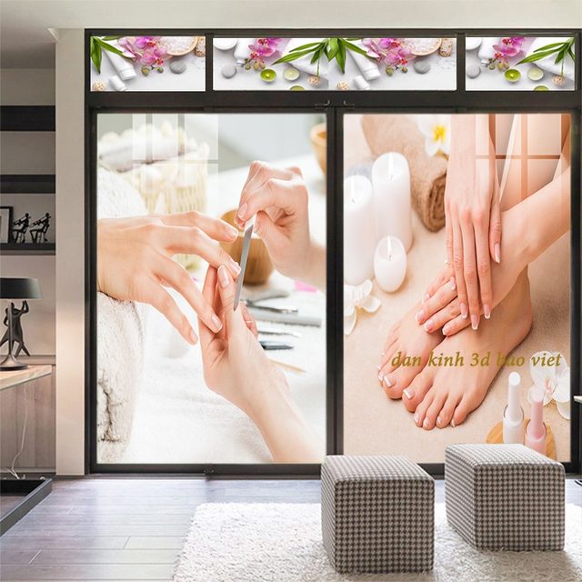 Decal dán kính cao cấp nails spa nails055