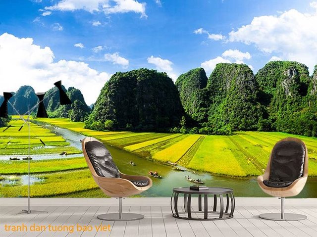 Tranh dán tường sông núi Việt nam me335