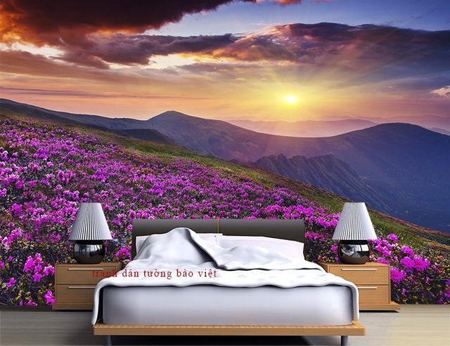 Murals of mountain river landscape M052