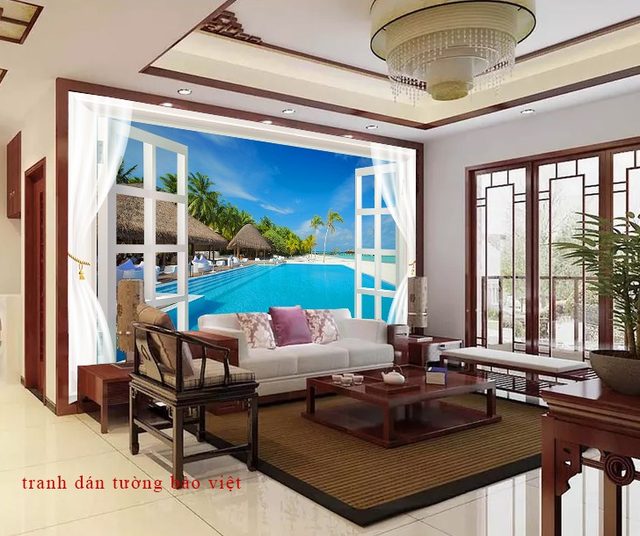 Tranh dán tường phong cảnh biển S140