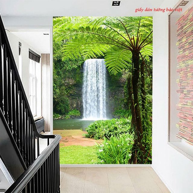 Tranh dán kính thác nước k146