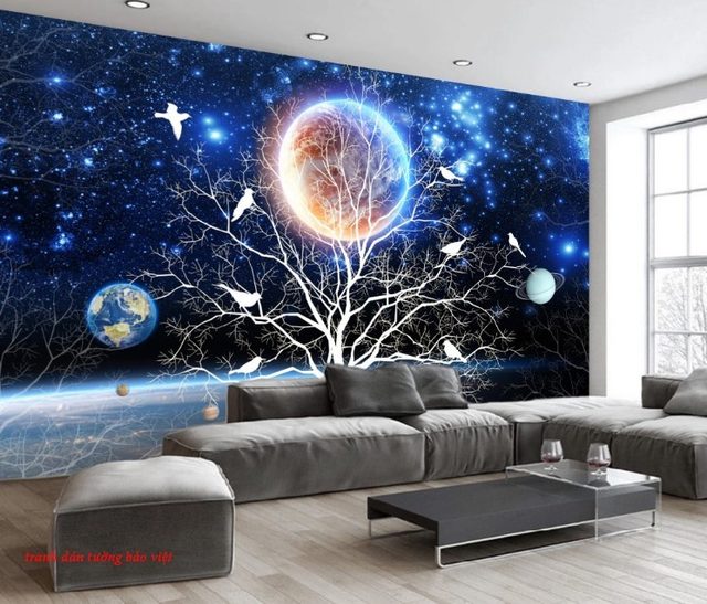 3d galaxy wall paintings for cafe d187