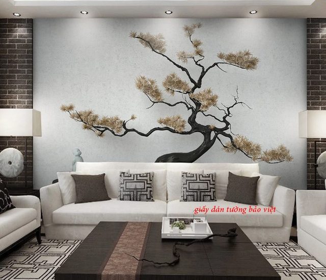 Wallpaper art living room d171