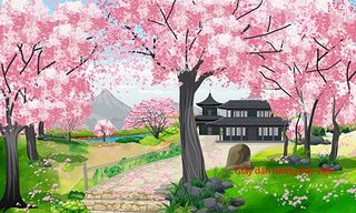 Giấy dán tường 3D hoa anh đào ART002