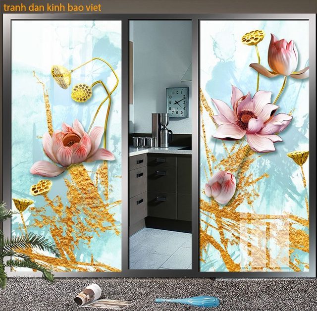 Collection of 2 sided lotus 3d glass paintings