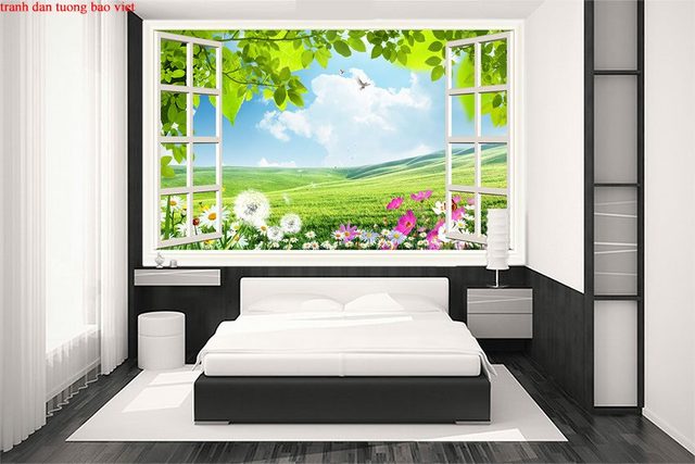 Wall paintings of 3d windows fi112