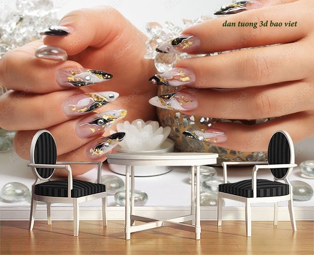 Tranh dán tường 3d cho tiệm nail n2026-118