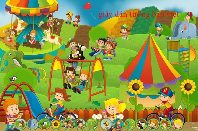 Giấy dán tường phòng cho bé - Thước đo chiều cao