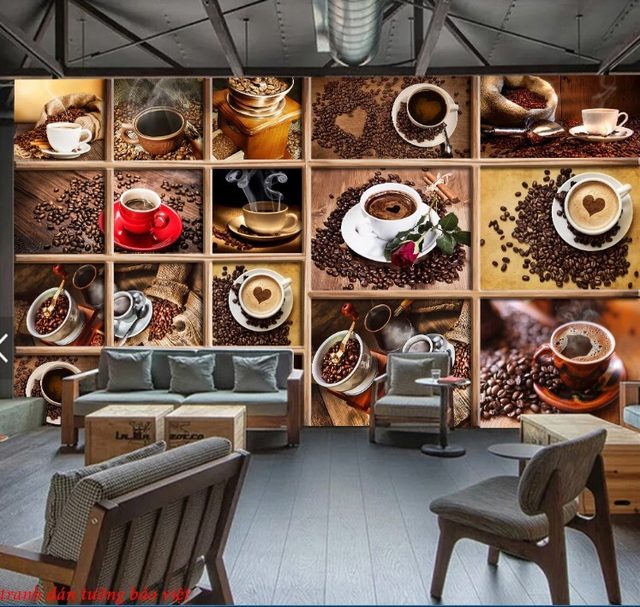 3D wall paintings for cafe D195