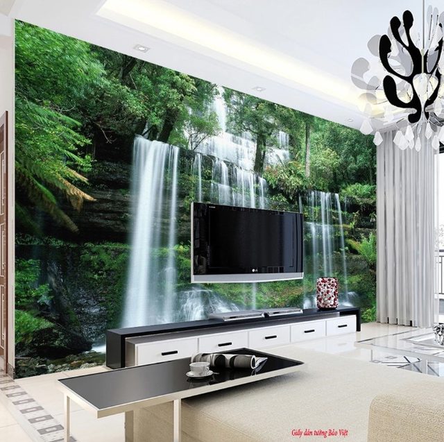 3d wall paintings of waterfall v137