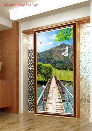 Tranh dán kính lối đi v028