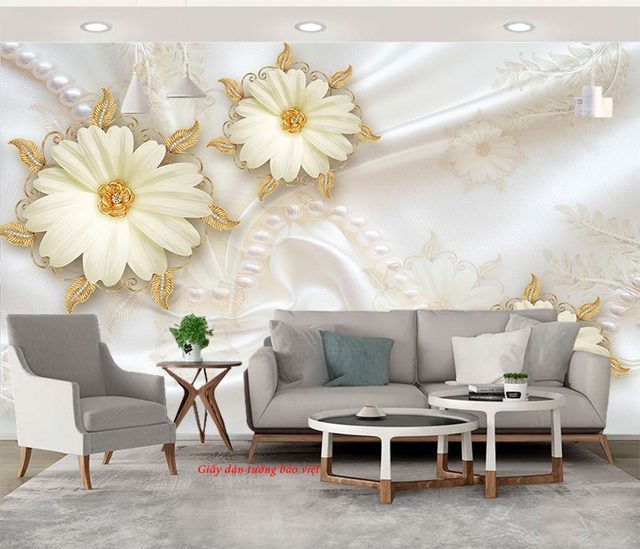 Giấy dán tường giả ngọc cho phòng ngủ fl119