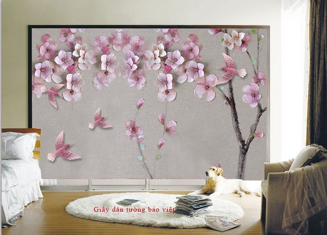 Giấy dán tường 3D cho phòng ngủ H145