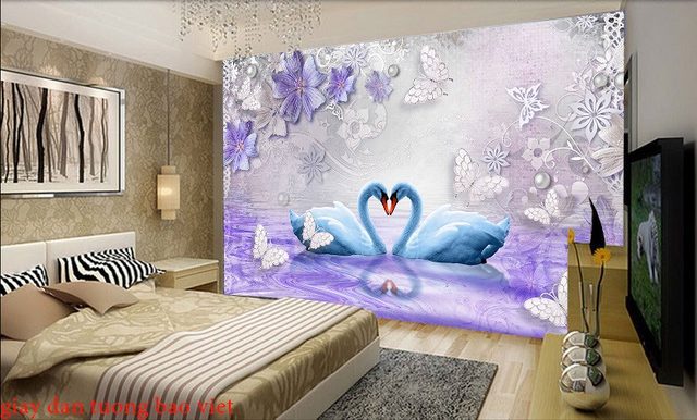 Purple bedroom wallpaper FL139