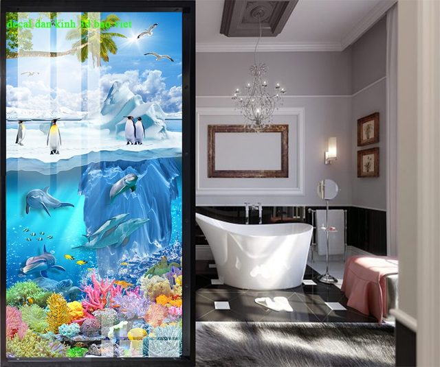 2 sided 3D glass stickers for bathrooms