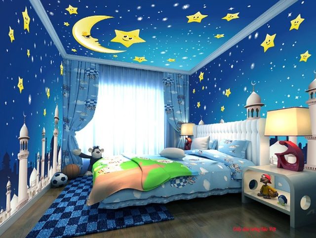 Blue children's wallpaper v118