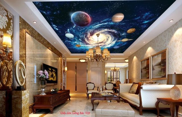 Tranh dán trần nhà 3d galaxy v205