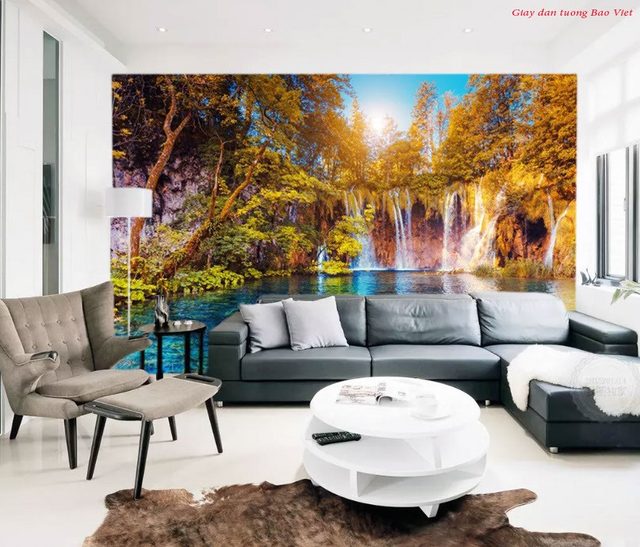3d waterfall wall painting v271