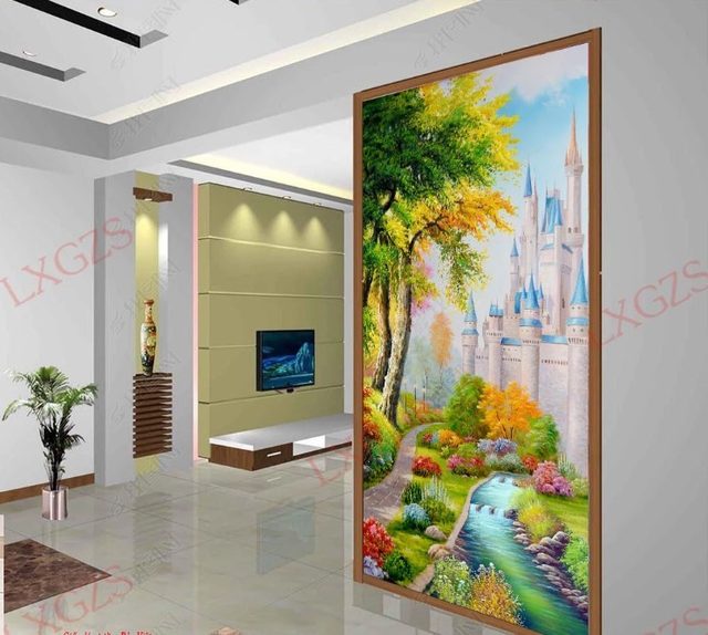 Tranh dán kính sơn thủy 3d v138