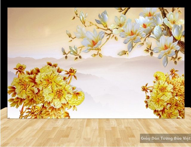 Giấy dán tường phòng khách 3d đẹp và sang trọng giá rẻ