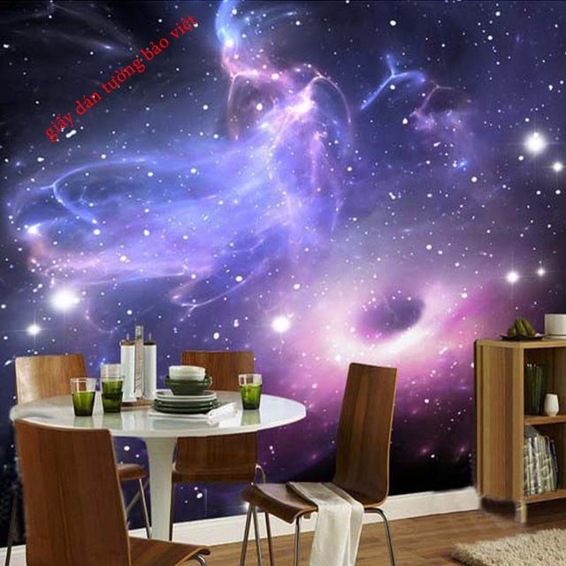 Các mẫu giấy dán tường 3D Galaxy đẹp dán tường & trần nhà