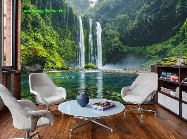 Tranh dán tường thác nước 3d n2004-288
