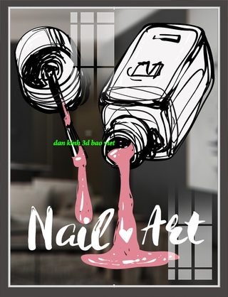 Decal dán kính cao cấp 3d trong suốt cho tiệm nail se175