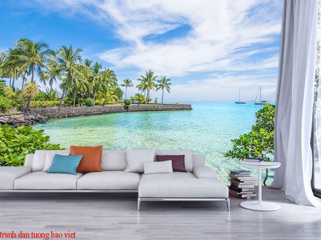 Tranh dán tường phong cảnh biển s206