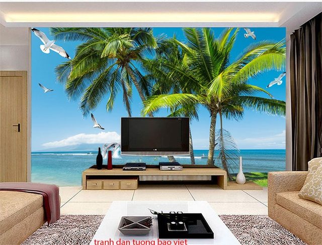 Tranh dán tường 3D cảnh biển S197