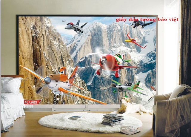 Mẫu tranh dán tường 3D đẹp cho phòng ngủ phòng khách trẻ em
