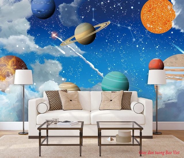 Wallpaper for children room galaxy v325