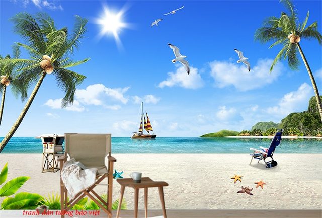 Tranh dán tường phong cảnh biển s184
