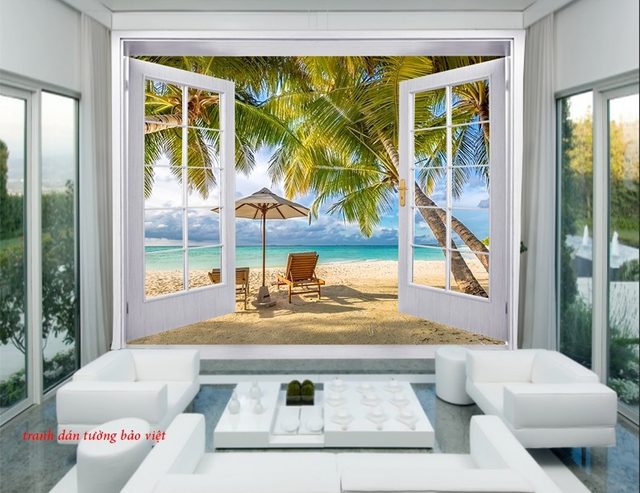 Tranh dán tường cửa sổ 3d s185