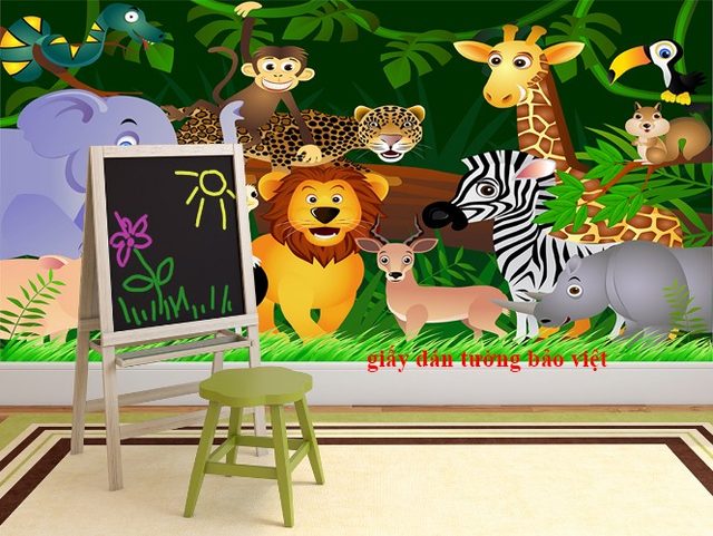 Mẫu tranh dán tường 3D đẹp cho phòng ngủ phòng khách trẻ em