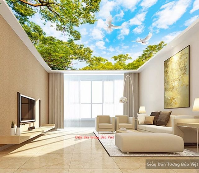 Giấy dán trần nhà bầu trời C098