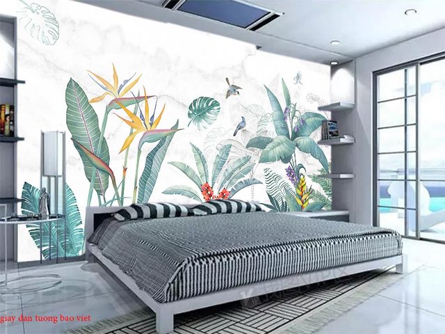 Wallpaper of tropical leaves H185