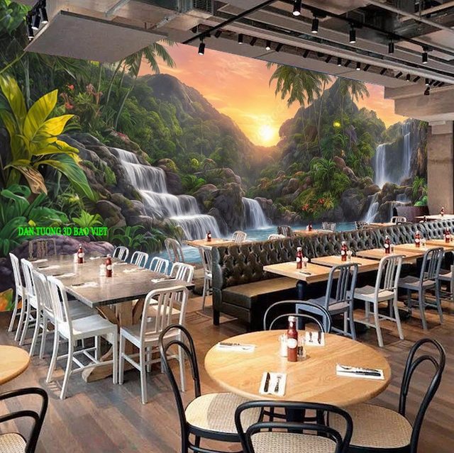 Tranh dán tường cho quán cafe 3d n2003-247