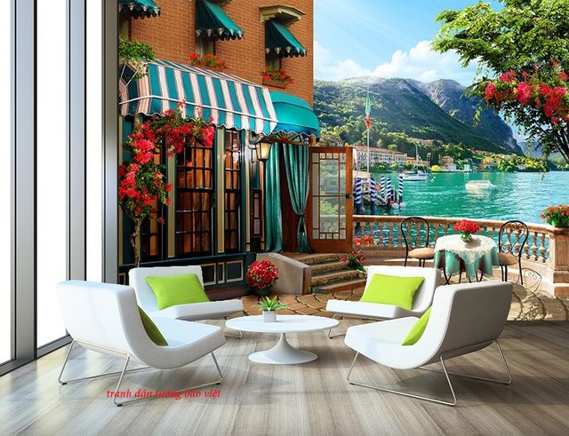 3d wall paintings for cafe fm318