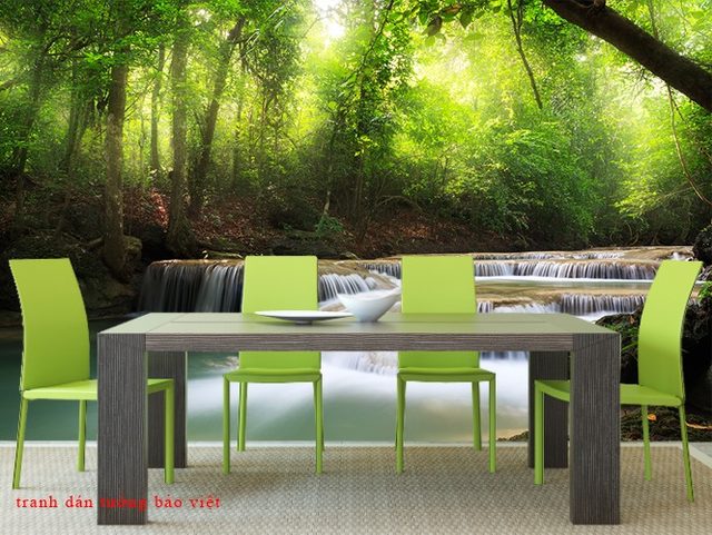 Wall paintings of waterfall w136