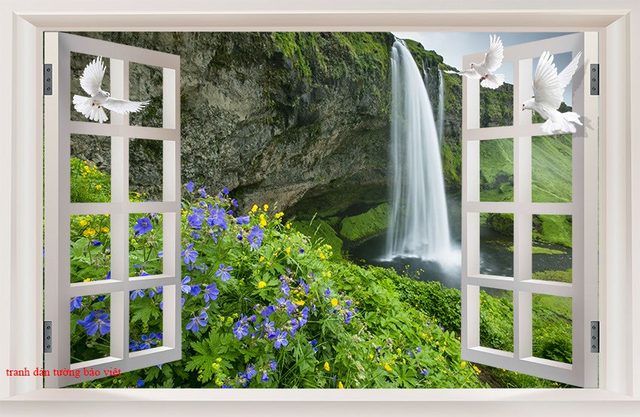 Wall paintings of 3d windows w154