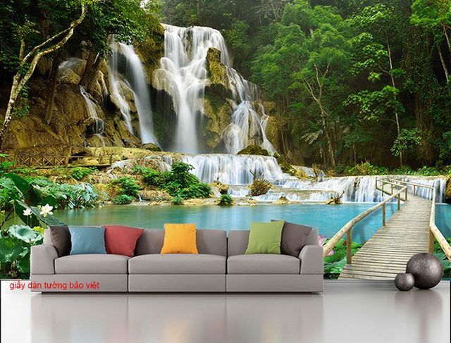 Giấy dán tường 3D thác nước W143