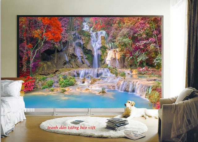 Tranh dán tường thác nước đẹp w158