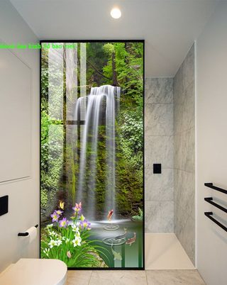 2 sided 3D glass stickers for bathrooms