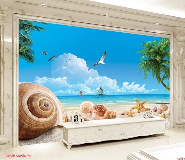 Blue sea landscape murals v176