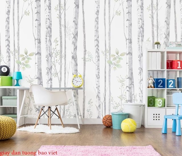 Giấy dán tường phòng ngủ rừng cây d219