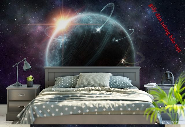 Các mẫu giấy dán tường 3D Galaxy đẹp dán tường & trần nhà