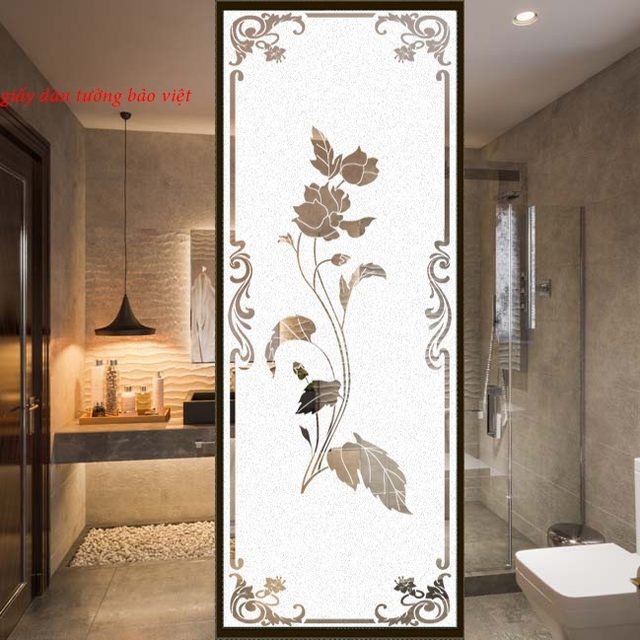 Decal dán kính mờ nghệ thuật cho phòng khách art022