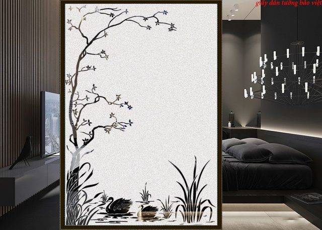 Art decal glass matte decal for bathroom art018